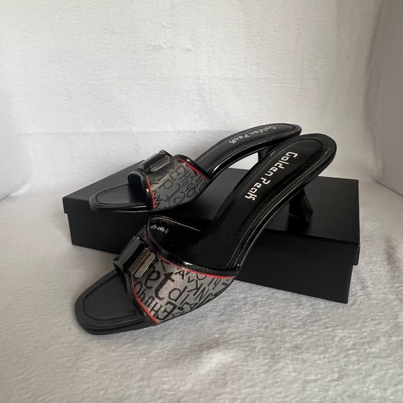 Golden Peak Black Sandal Heel Size 7 - Picture 4 of 4